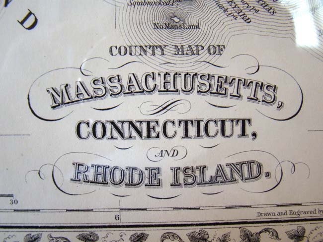 A County Map of Massachusetts, Connecticut and Rhode Island published by Mitchell's in 1870 — image 2